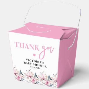 Pink Floral Baby in Bloom Baby Shower Favour Box