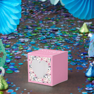 Pink Floral Baby in Bloom Baby Shower Favour Box