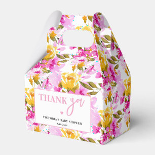 Pink Floral Baby in Bloom Baby Shower Favour Box