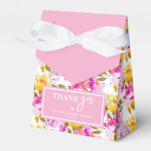 Pink Floral Baby in Bloom Baby Shower Favour Box