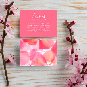 Pink Floral Baby Shower Book Request Enclosure Card
