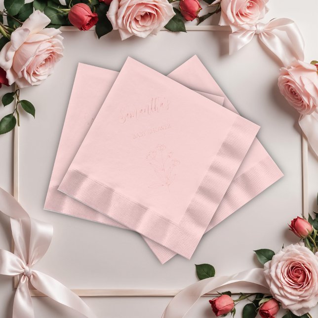 Pink Floral Baby Shower Foil Napkins (Creator Uploaded)