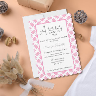 Pink Floral Baby Shower  Invitation