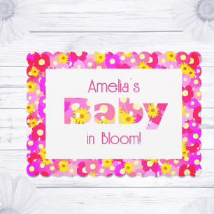 Pink Floral Baby Shower Invitation