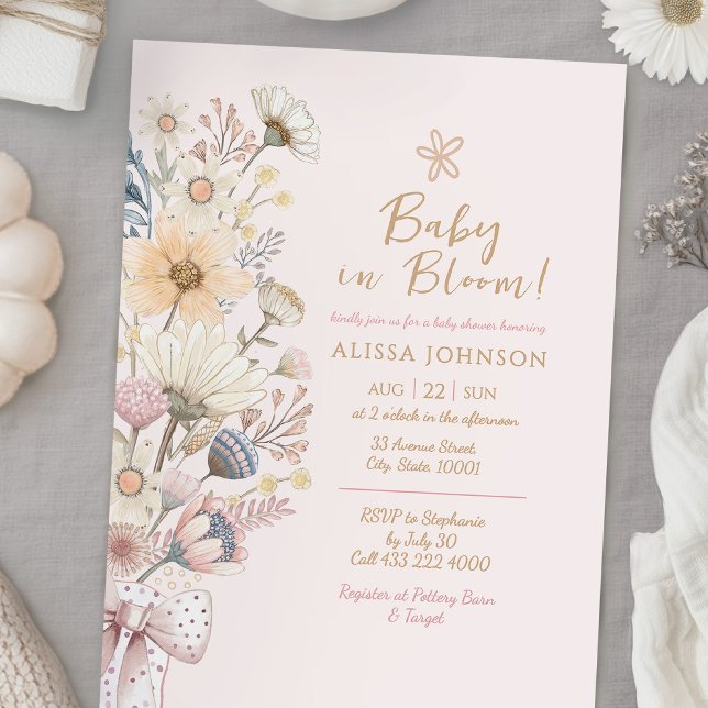 Pink Floral Baby Shower Invitation (Creator Uploaded)