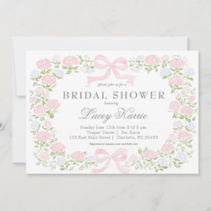 Pink Floral Baby Shower Invitation, Invitation