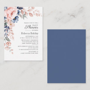 Pink Floral Baby Shower Modern Bloom Card