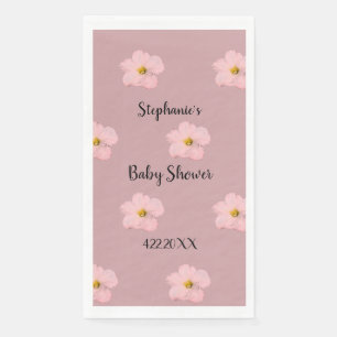 Pink Floral Baby Shower Petunia Pattern Artsy 2024 Napkin