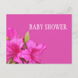 Pink floral baby shower postcards invitations