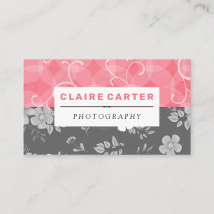 Pink Floral Background Wild Flower Background Business Card