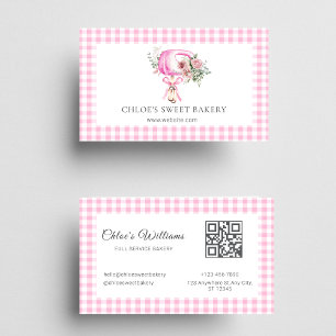 Pink Floral Baking Mixer Business Card