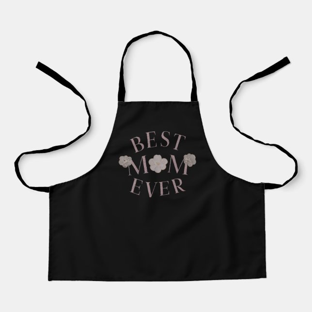 Pink Floral Best Mum Ever Apron (Front)