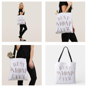 Pink Floral Best Mum Ever Tote Bag