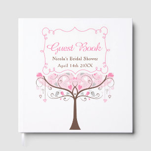 Pink Floral Bird Bridal Shower Guest Book