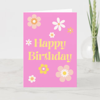 Pink Floral Birthday card