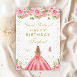 Pink Floral Blonde Hair Girl Sweet Sixteen Card<br><div class="desc">This elegant and glamourous sweet sixteen birthday card can be personalised with a name or title such as daughter, granddaughter, niece, friend etc. The design features a beautiful princess with blonde hair and fair skin in a pink ball gown. The text combines handwritten script and modern sans serif fonts for...</div>