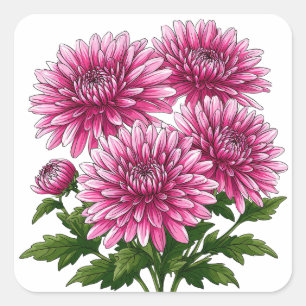 🌸 Pink Floral Bloom Decor For Laptop Square Sticker