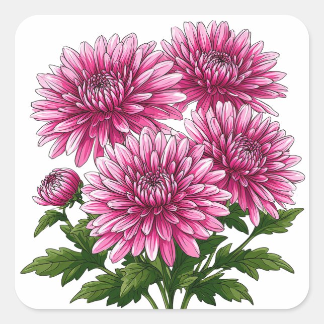 🌸 Pink Floral Bloom Decor For Laptop Square Sticker (Front)