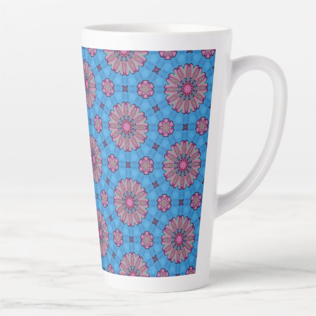 Pink Floral Boho Latte Mug (Right)