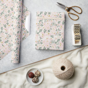 Pink Floral Boho Wrapping Paper