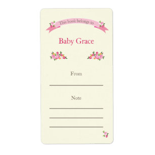 Pink Floral Bookplate