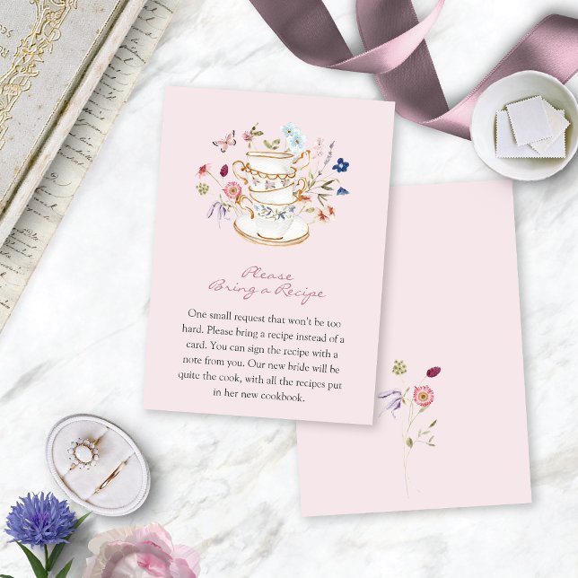 Pink Floral Books Card (Pink Floral Tea Party Books for Baby Enclosure Card by Painted Paperie
)