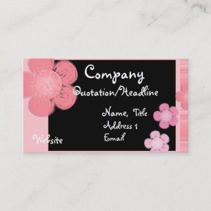 Pink Floral Border Business Cards