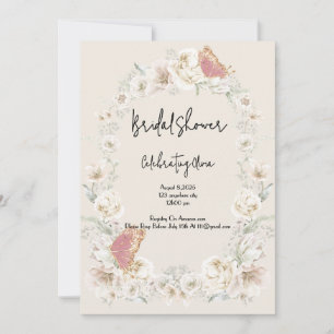 PINK FLORAL BOTANICAL BRIDAL SHOWER INVITATION