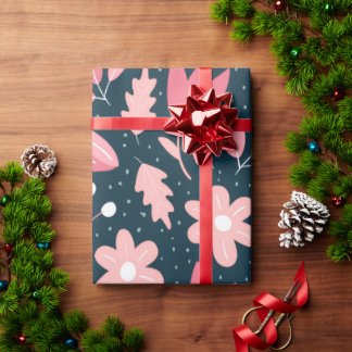 Pink Floral Botanical Wrapping Paper