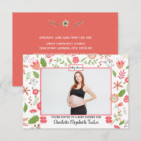 Pink Floral Bouquets - 3x5 Baby Shower Invitation