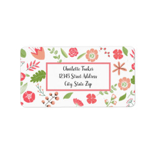 Pink Floral Bouquets - Address Label