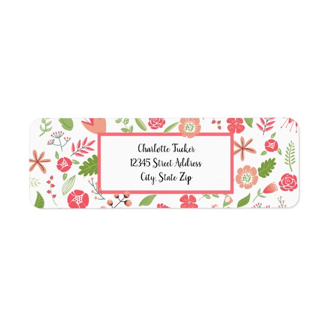 Pink Floral Bouquets - Return Address Label (Front)