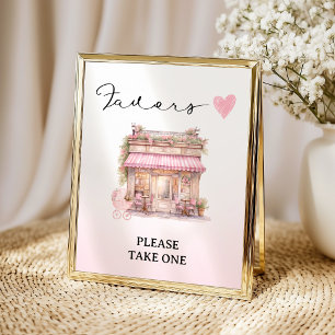 Pink Floral Boutique Favours Sign Elegant