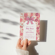 Pink Floral Bow Baby Shower – Girl Baby Shower