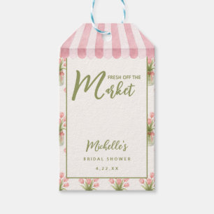 Pink Floral Bow Fresh Off The Market Gift Tags