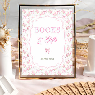 Pink Floral Bow Love Shack Books and Gifts Poster