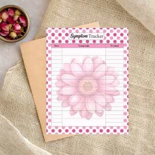 Pink Floral Breast Cancer_ Symptom Tracker Notepad