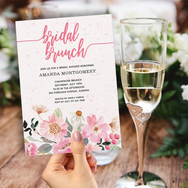 Pink Floral Bridal Brunch Shower Invitation (Creator Uploaded)