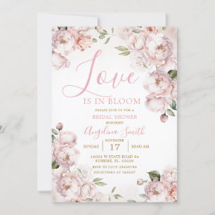 Pink Floral Bridal Shower Bridal Brunch Invitation