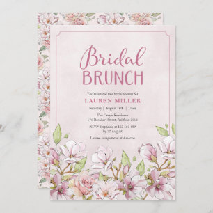 Pink Floral Bridal Shower Brunch invitation