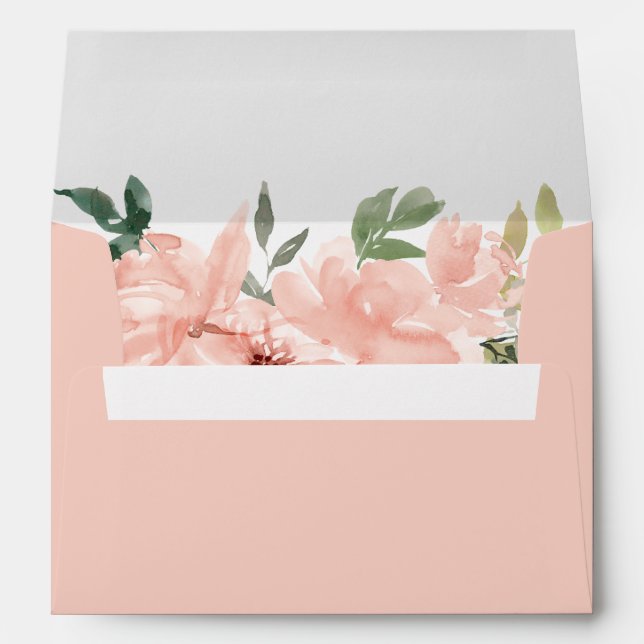 Pink Floral Bridal Shower Envelope (Back (Bottom))
