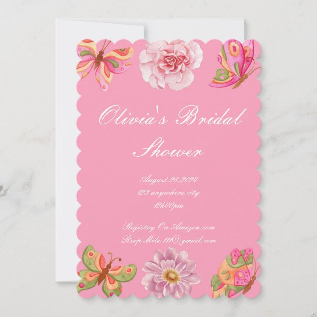 PINK FLORAL BRIDAL SHOWER INVITATION (Front)