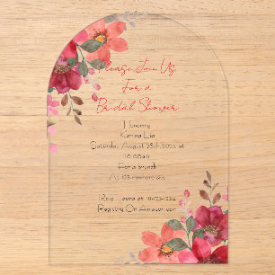 Pink floral Bridal Shower Invitation