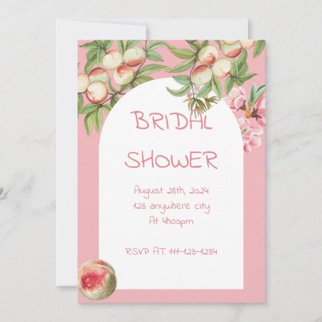 PINK FLORAL BRIDAL SHOWER INVITATION (Front)