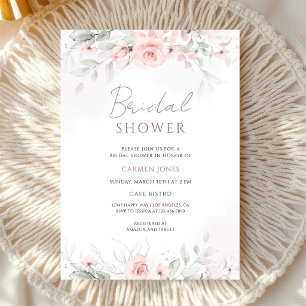Pink Floral Bridal Shower Invitation