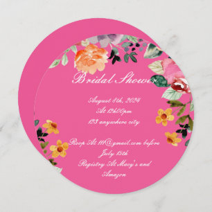 PINK FLORAL BRIDAL SHOWER INVITATION