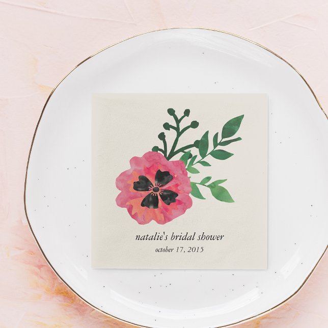 Pink Floral Bridal Shower Napkins (Creator Uploaded)
