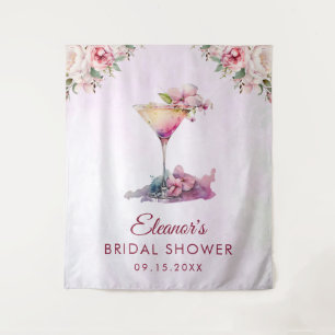 Pink Floral Bridal Shower Tapestry