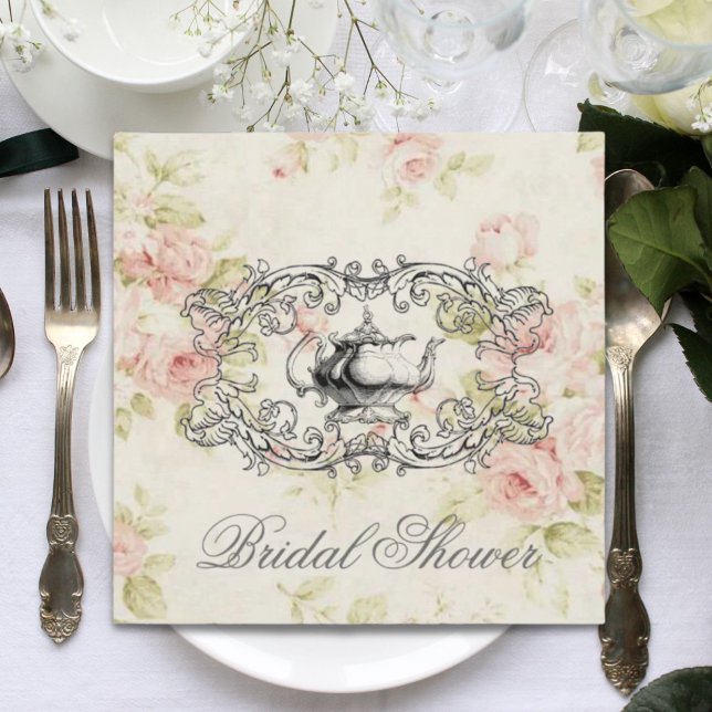 Pink Floral Bridal Shower Tea Party Invitation (Pink Floral Bridal Shower Tea Party Invitation)