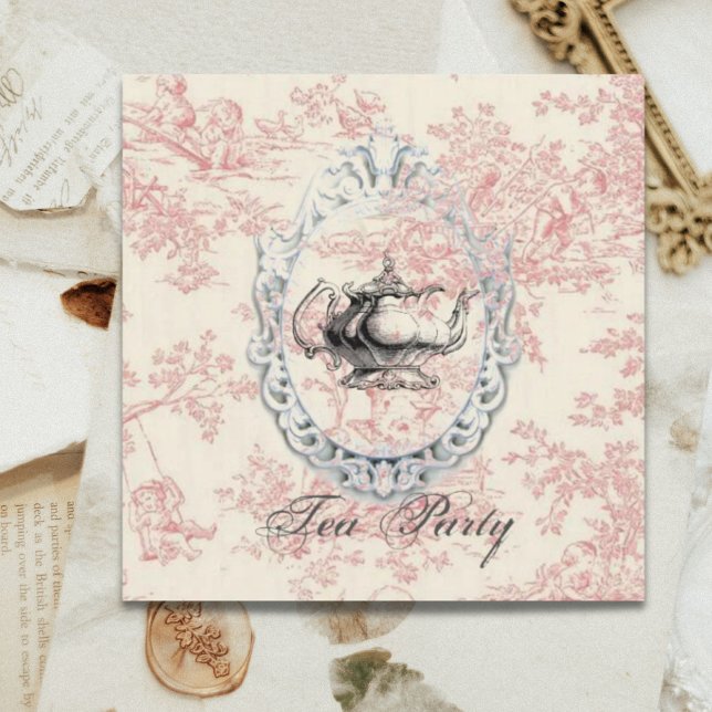 Pink Floral Bridal Shower Tea Party Invitation (Pink Floral Bridal Shower Tea Party Invitation)